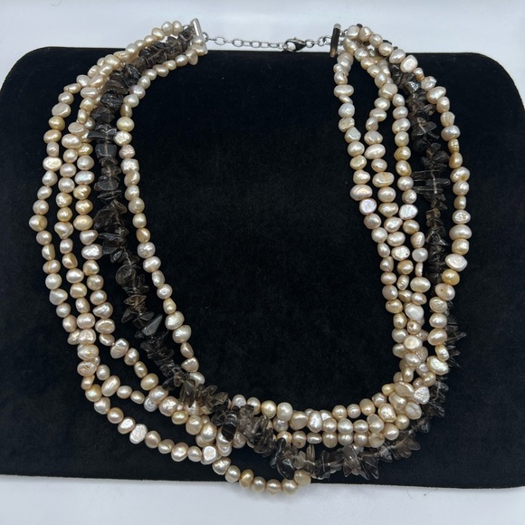 Jewelry - Unique Pearl and Smoky quartz Necklace